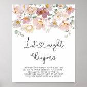 Poster Aquarelle fleurs sauvages Late nuit couches jeu Po (Devant)