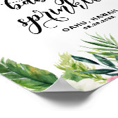 Poster Aquarelle Fleurs tropicales Bébé Parsemé Bienvenue (Coin)