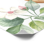 Poster Aquarelle Floral Bois Baby shower de cerfs (Coin)