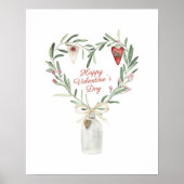 Poster Aquarelle Floral Heart Valentine (Devant)