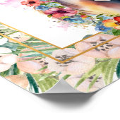 Poster Aquarelle Floral Horse Baby shower (Coin)