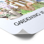 Poster Aquarelle Floral Jardinage Outils et devis (Coin)