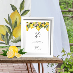 Poster Aquarelle Floral Lemons Cadeaux Wedding showers
