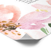 Poster Aquarelle Floral Mariage Diner Carte de siège (Coin)