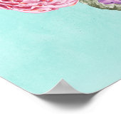 Poster Aquarelle Floral Wreath Mariage Bienvenue (Coin)