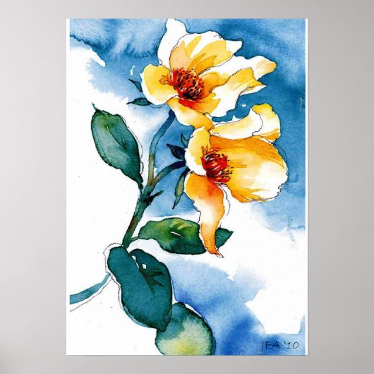 Poster Aquarelle florale (Devant)