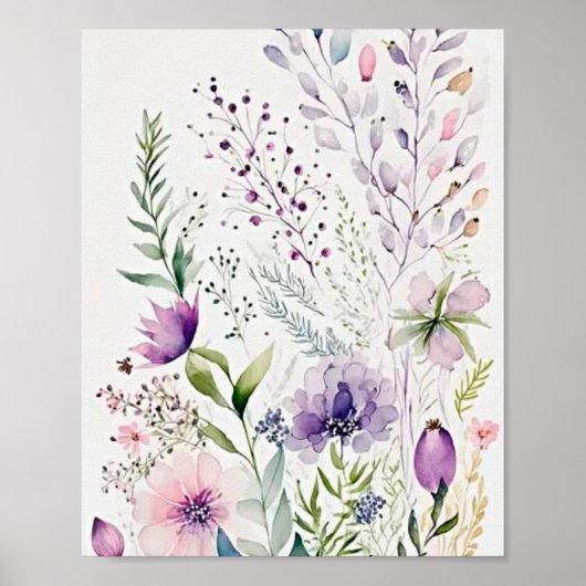 Poster Aquarelle florale (Devant)