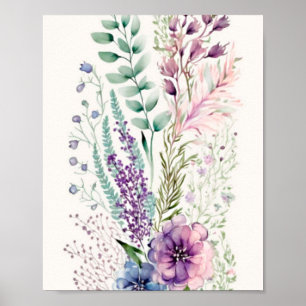 Poster Aquarelle florale