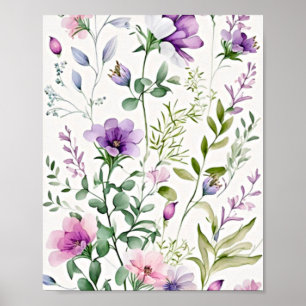 Poster Aquarelle florale