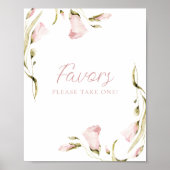 Poster Aquarelle florale Blush Fête des mariées Favoriser (Devant)