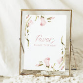Poster Aquarelle florale Blush Fête des mariées Favoriser