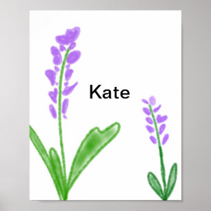 Poster Aquarelle florale colorée ajouter le nom texte