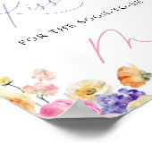 Poster Aquarelle florale Combien de baisers Fête des mari (Coin)