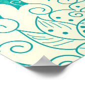 Poster Aquarelle florale de porcelaine chinoise (Coin)