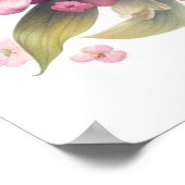 Poster Aquarelle florale de roses, lys de la vallée (Coin)