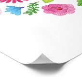 Poster Aquarelle Florale Espagne Fiesta Mariage Bienvenue (Coin)