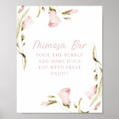 Poster Aquarelle florale Fête des mariées Mimosa Bar (Devant)