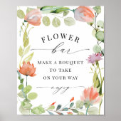 Poster Aquarelle Florale "Flower Bar" Douche Favoriser l' (Devant)