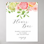 Poster Aquarelle Florale "Flower Bar" Douche Favoriser l' (Devant)