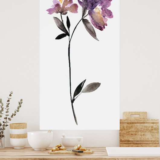 Poster Aquarelle florale III (Cuisine)