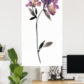 Poster Aquarelle florale III (Bureau à domicile)