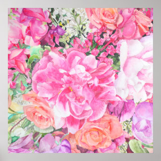 Poster Aquarelle Florale Imprimer