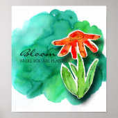Poster Aquarelle Florale Inspiration Cutout Collage (Devant)