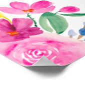 Poster Aquarelle florale pays audacieuse bienvenue nuptia (Coin)