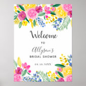 Poster Aquarelle florale pays audacieuse bienvenue nuptia (Devant)