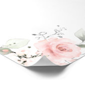 Poster Aquarelle florale Rose Rose Girl BLANC (Coin)