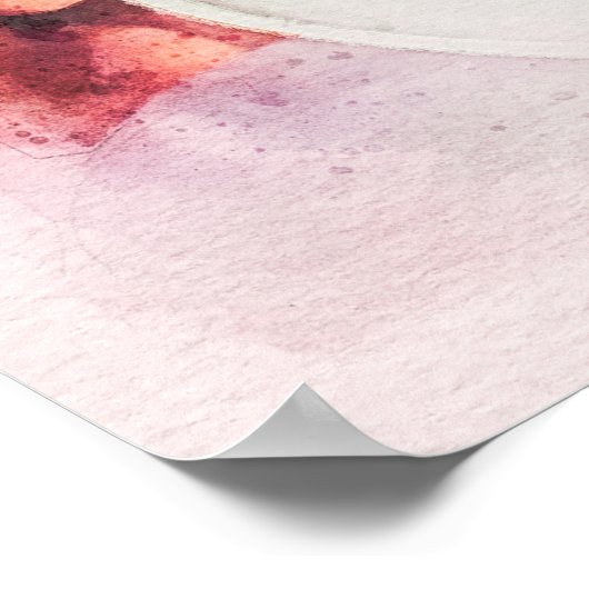 Poster Aquarelle florale tropicale hawaïenne (Coin)