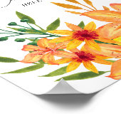 Poster Aquarelle florale Votre carte de recette ici (Coin)