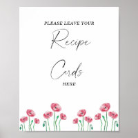 Aquarelle florale Votre carte de recette ici