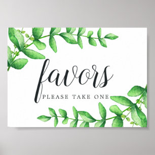 Poster Aquarelle Foliage Mariage Favoriser Signal