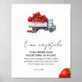 Poster Aquarelle fraise baby shower temps Capsule (Devant)