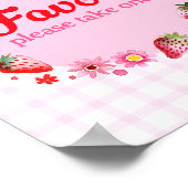 Poster Aquarelle fraise fête d'anniversaire Favoriser (Coin)
