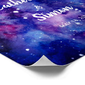 Poster Aquarelle Galaxy Accueil Mariage Lettrage main (Coin)