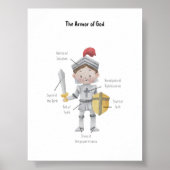 Poster Aquarelle garçon l'armure de Dieu imprimé (Devant)