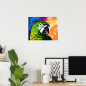 Poster Aquarelle générée par l'IA mignonne Style perroque (Bureau à domicile)