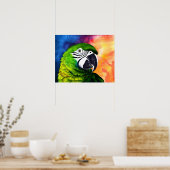 Poster Aquarelle générée par l'IA mignonne Style perroque (Cuisine)