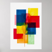 Poster Aquarelle géométrique Abstraite vive (Devant)