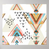 Poster Aquarelle Géométrique Sans joint : Style Tribal. (Devant)
