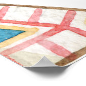 Poster Aquarelle Géométrique Sans joint : Style Tribal. (Coin)