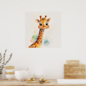 Poster Aquarelle Giraffe Enfants Pépinière peinture (Cuisine)