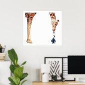 Poster Aquarelle Giraffe "Licker avec pingouin" (Bureau à domicile)