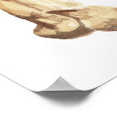 Poster Aquarelle Giraffe "Licker avec pingouin" (Coin)