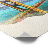 Poster Aquarelle Golden Gate Bridge San Francisco (Coin)