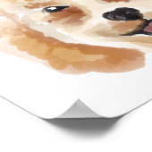 Poster Aquarelle Goldendoodle Illustration Nom du chien (Coin)