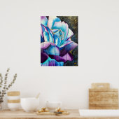 Poster Aquarelle gothique bleu violet art rose (Cuisine)
