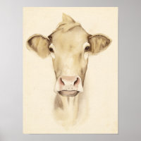 Aquarelle Grange Animaux | Vache